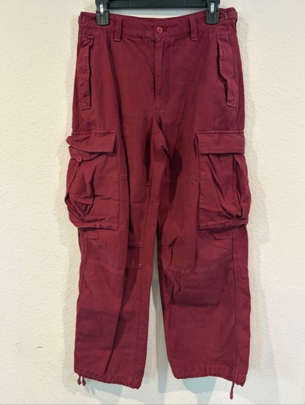 Tna Aritzia Womens Classic Casual Maroon Cotton Cargo Utility Pants Size 8